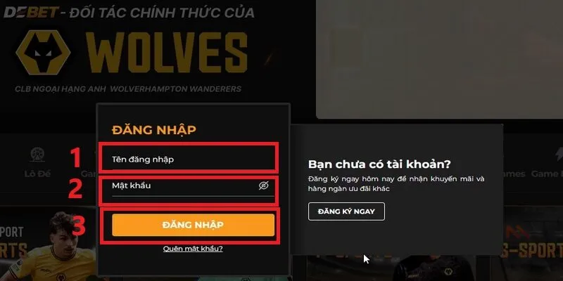 Cung cấp thông tin đăng nhập chính xác theo thức tự